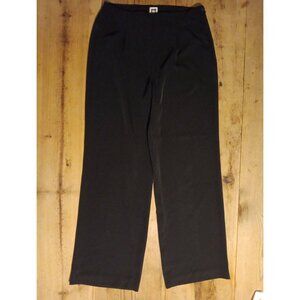 Vtg Anne Klein Black Pants Womens 6 High Waisted Wide Leg Side Zip Stretch